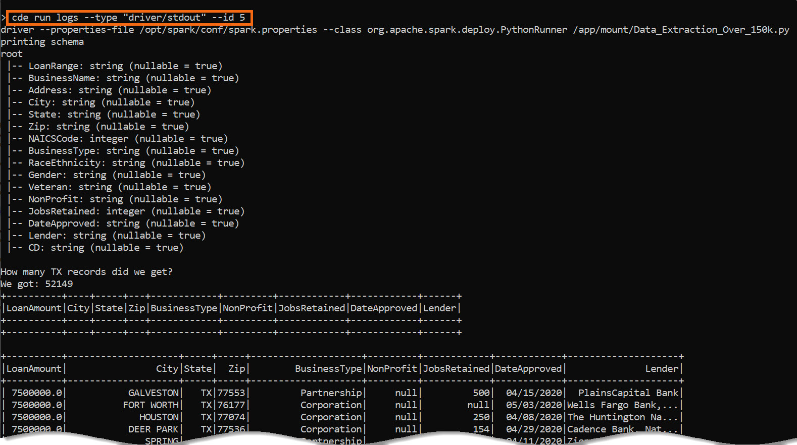 output-cde-cli-review-logs